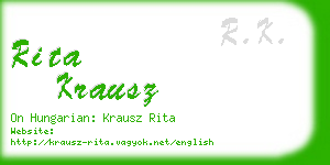 rita krausz business card